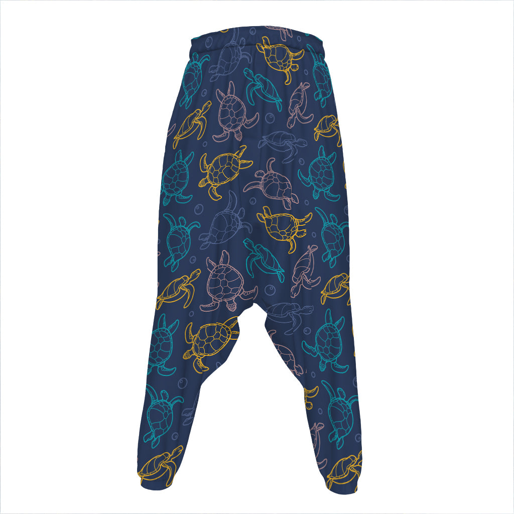 Cute Sea Turtle Pattern Print Hammer Pants