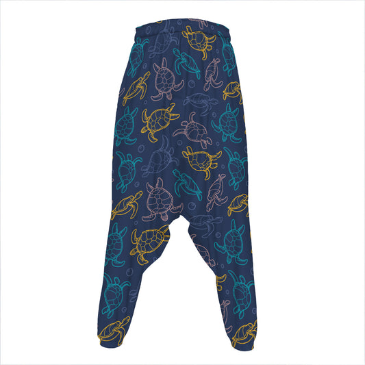 Cute Sea Turtle Pattern Print Hammer Pants