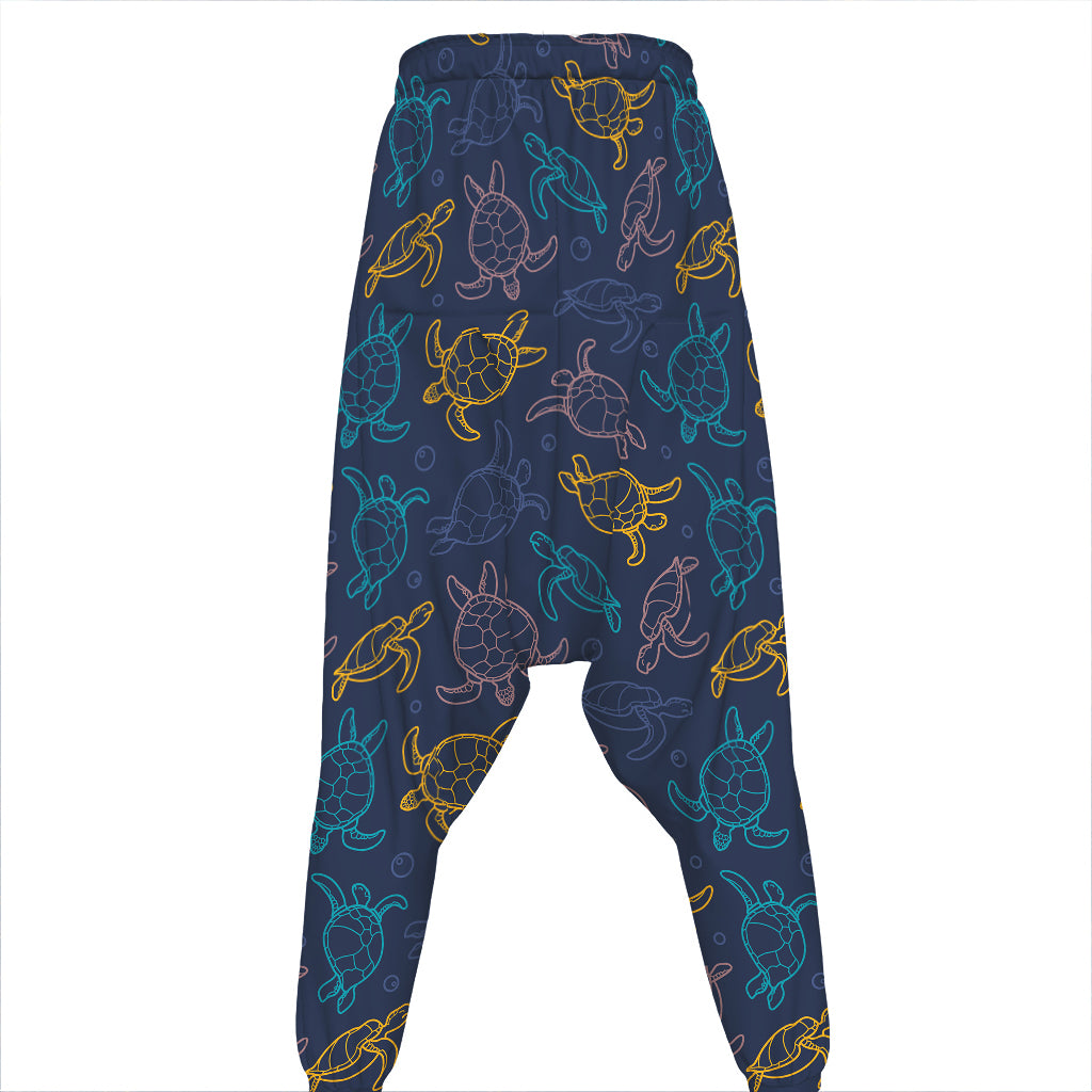 Cute Sea Turtle Pattern Print Hammer Pants