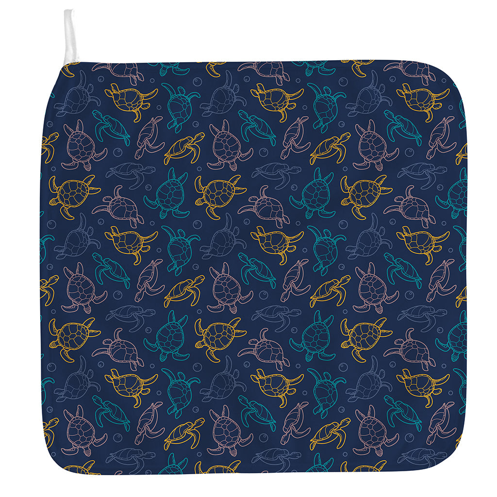 Cute Sea Turtle Pattern Print Hand Towel