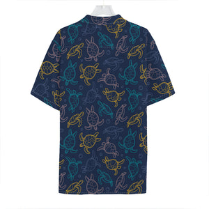 Cute Sea Turtle Pattern Print Hawaiian Shirt