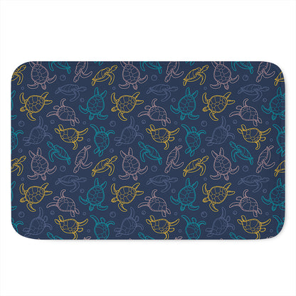 Cute Sea Turtle Pattern Print Indoor Door Mat