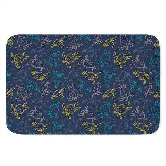 Cute Sea Turtle Pattern Print Indoor Door Mat