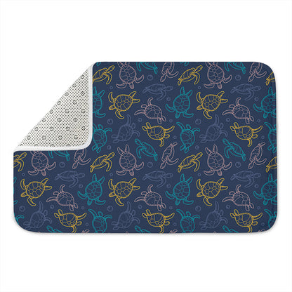 Cute Sea Turtle Pattern Print Indoor Door Mat
