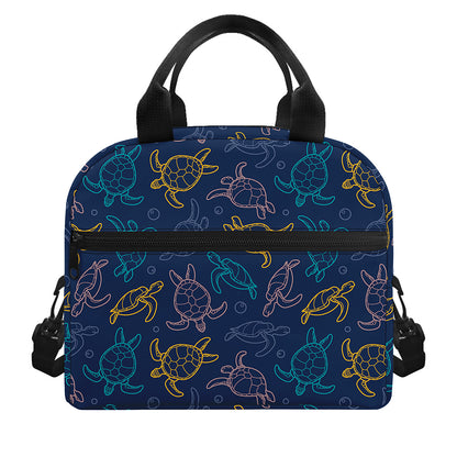 Cute Sea Turtle Pattern Print Insulated Lunch Bag