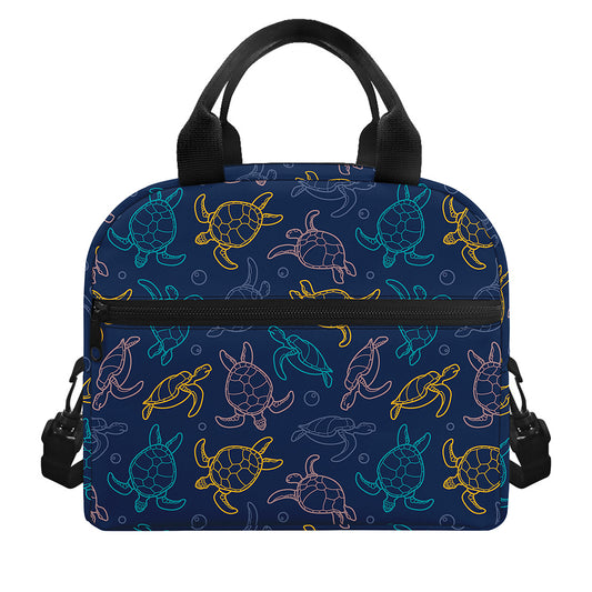 Cute Sea Turtle Pattern Print Insulated Lunch Bag