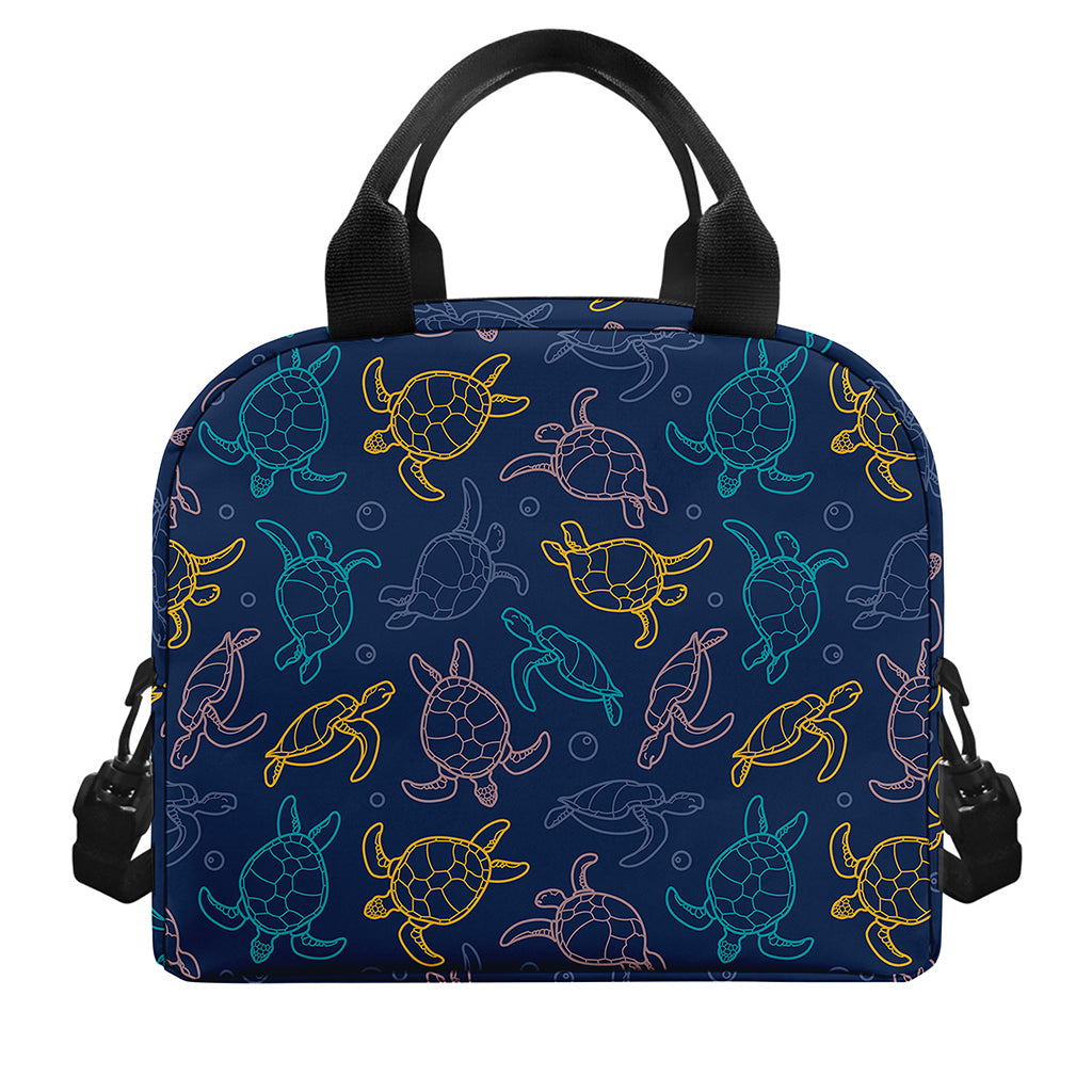 Cute Sea Turtle Pattern Print Insulated Lunch Bag