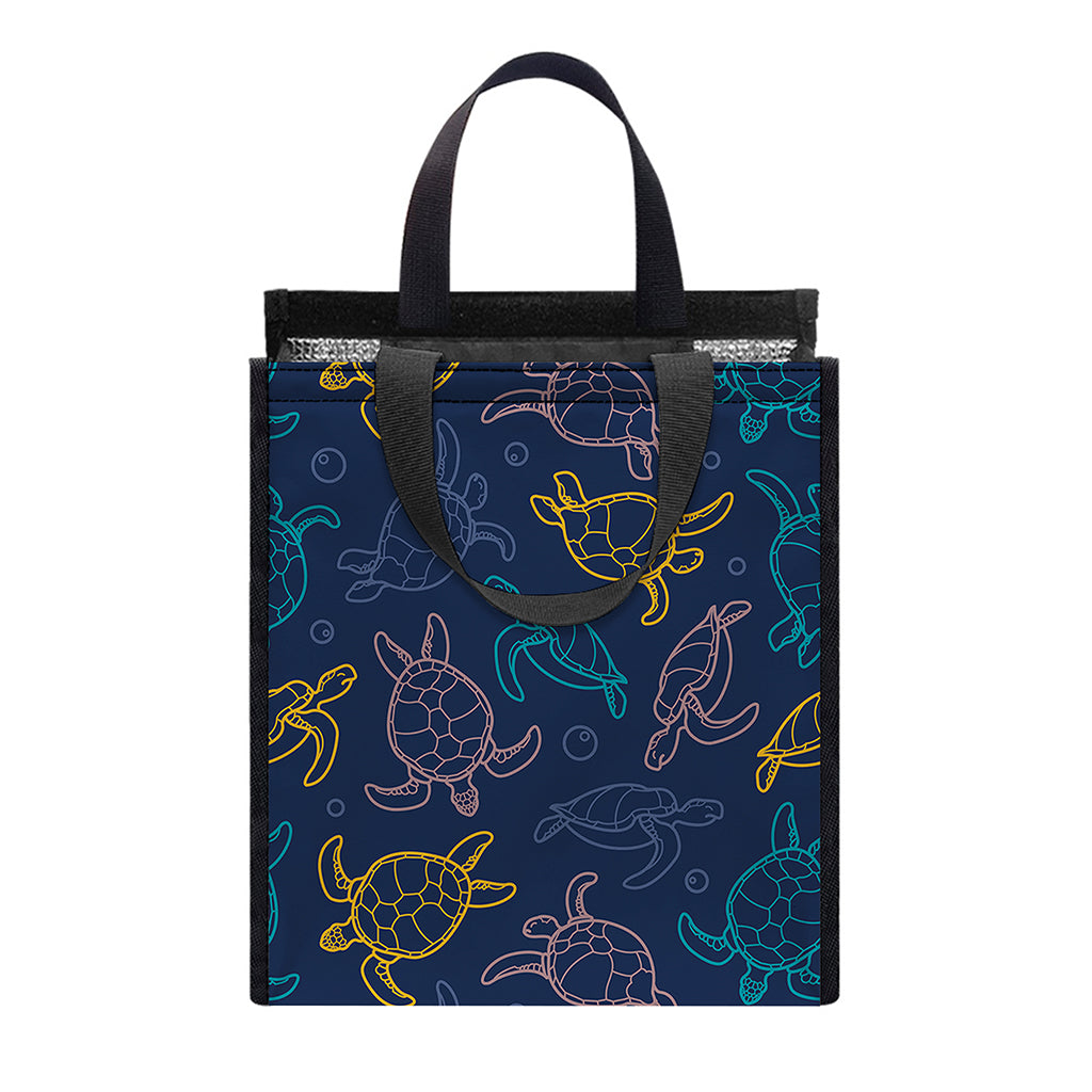 Cute Sea Turtle Pattern Print Insulated Lunch Tote