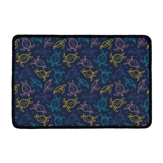Cute Sea Turtle Pattern Print Kitchen Mat