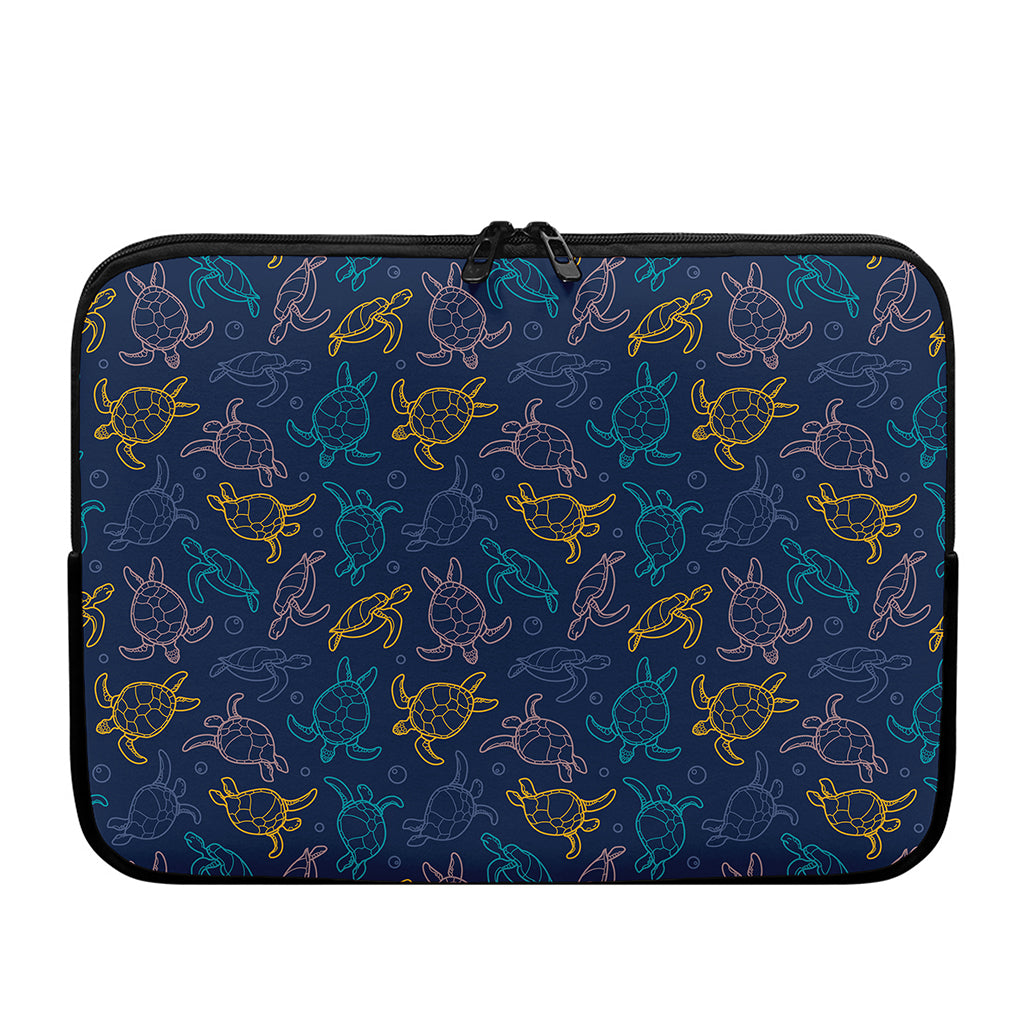 Cute Sea Turtle Pattern Print Laptop Sleeve