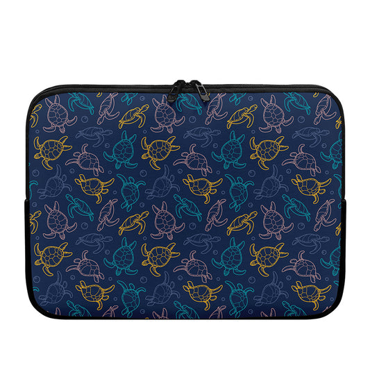 Cute Sea Turtle Pattern Print Laptop Sleeve