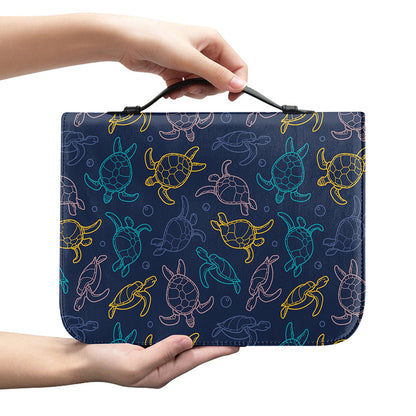 Cute Sea Turtle Pattern Print Leather Bible Cover