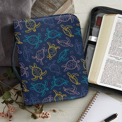 Cute Sea Turtle Pattern Print Leather Bible Cover