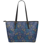 Cute Sea Turtle Pattern Print Leather Tote Bag