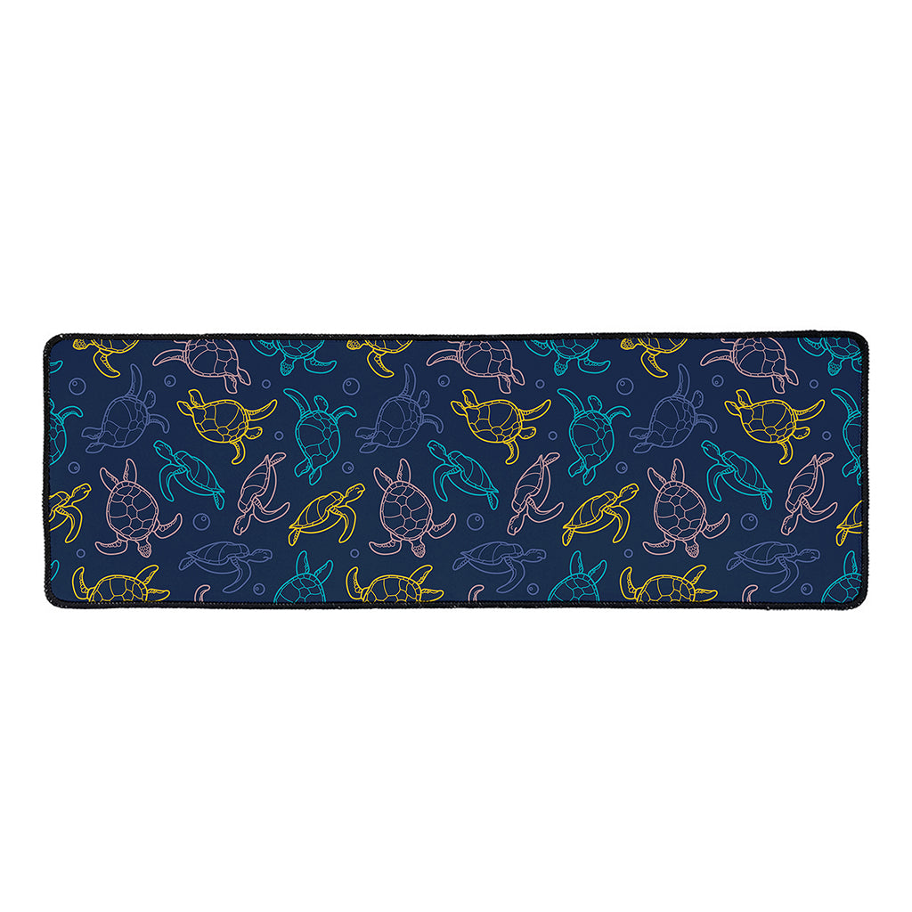 Cute Sea Turtle Pattern Print Long Kitchen Mat