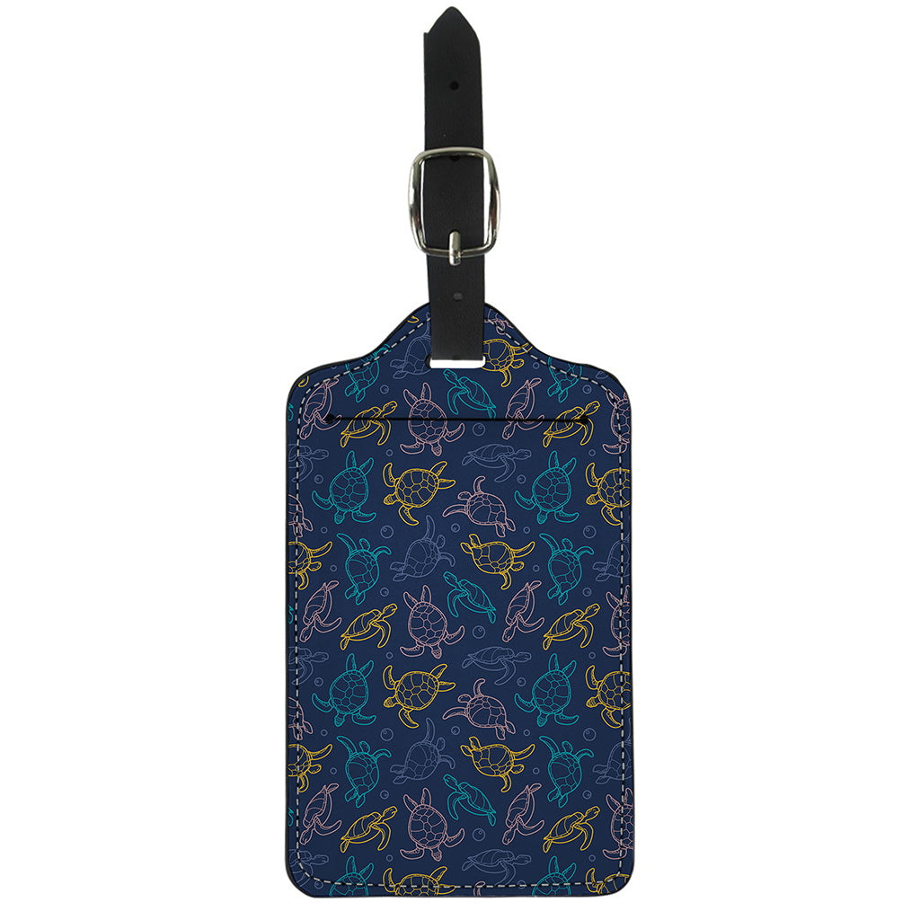 Cute Sea Turtle Pattern Print Luggage Tag