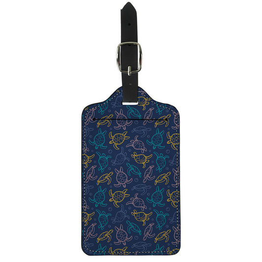 Cute Sea Turtle Pattern Print Luggage Tag