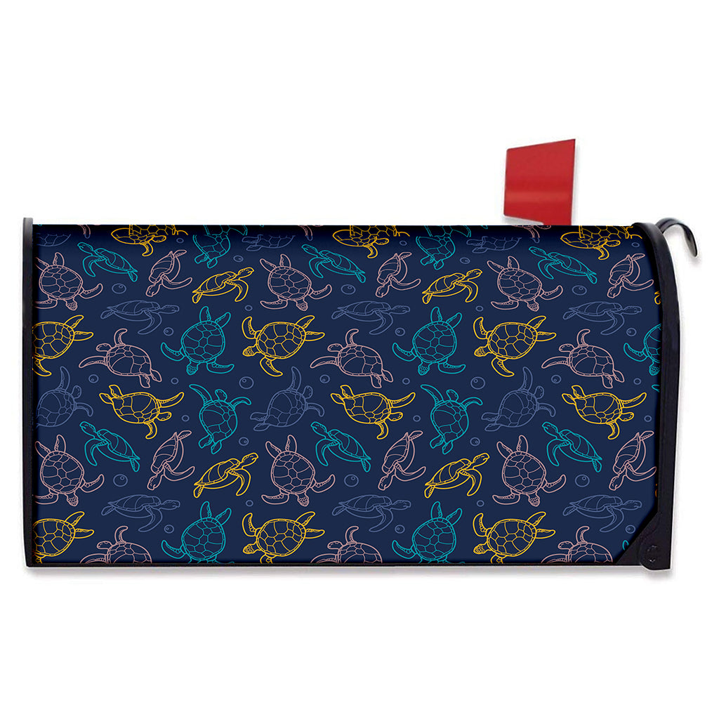 Cute Sea Turtle Pattern Print Mailbox Cover