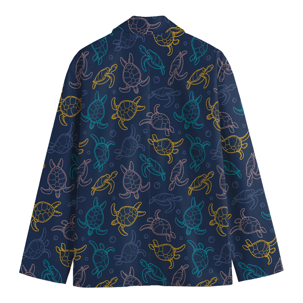 Cute Sea Turtle Pattern Print Men's Blazer