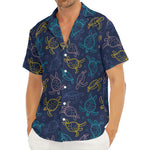 Cute Sea Turtle Pattern Print Men's Deep V-Neck Shirt