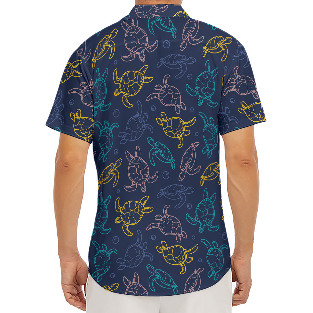 Cute Sea Turtle Pattern Print Men's Deep V-Neck Shirt