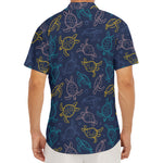 Cute Sea Turtle Pattern Print Men's Deep V-Neck Shirt