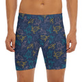 Cute Sea Turtle Pattern Print Men's Long Boxer Briefs