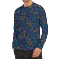Cute Sea Turtle Pattern Print Men's Long Sleeve Rash Guard