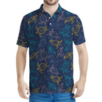 Cute Sea Turtle Pattern Print Men's Polo Shirt