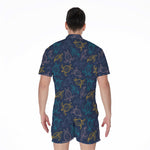 Cute Sea Turtle Pattern Print Men's Rompers