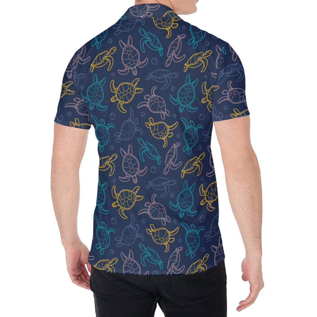 Cute Sea Turtle Pattern Print Men's Shirt