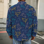 Cute Sea Turtle Pattern Print Men's Shirt Jacket