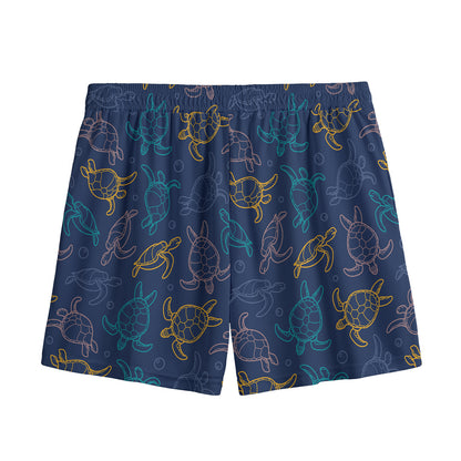 Cute Sea Turtle Pattern Print Mesh Shorts