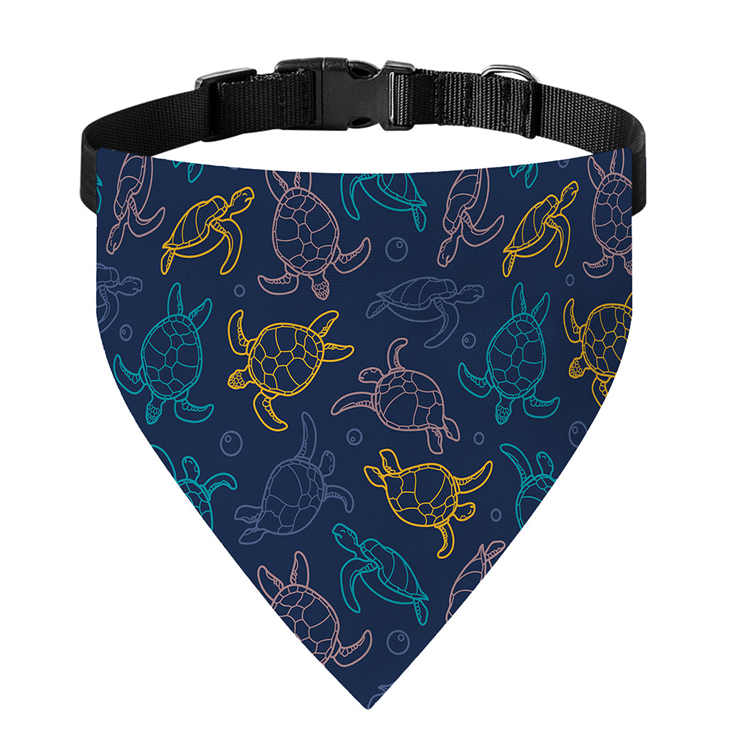 Cute Sea Turtle Pattern Print Over The Collar Dog Bandana