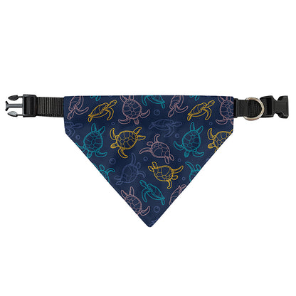 Cute Sea Turtle Pattern Print Over The Collar Dog Bandana