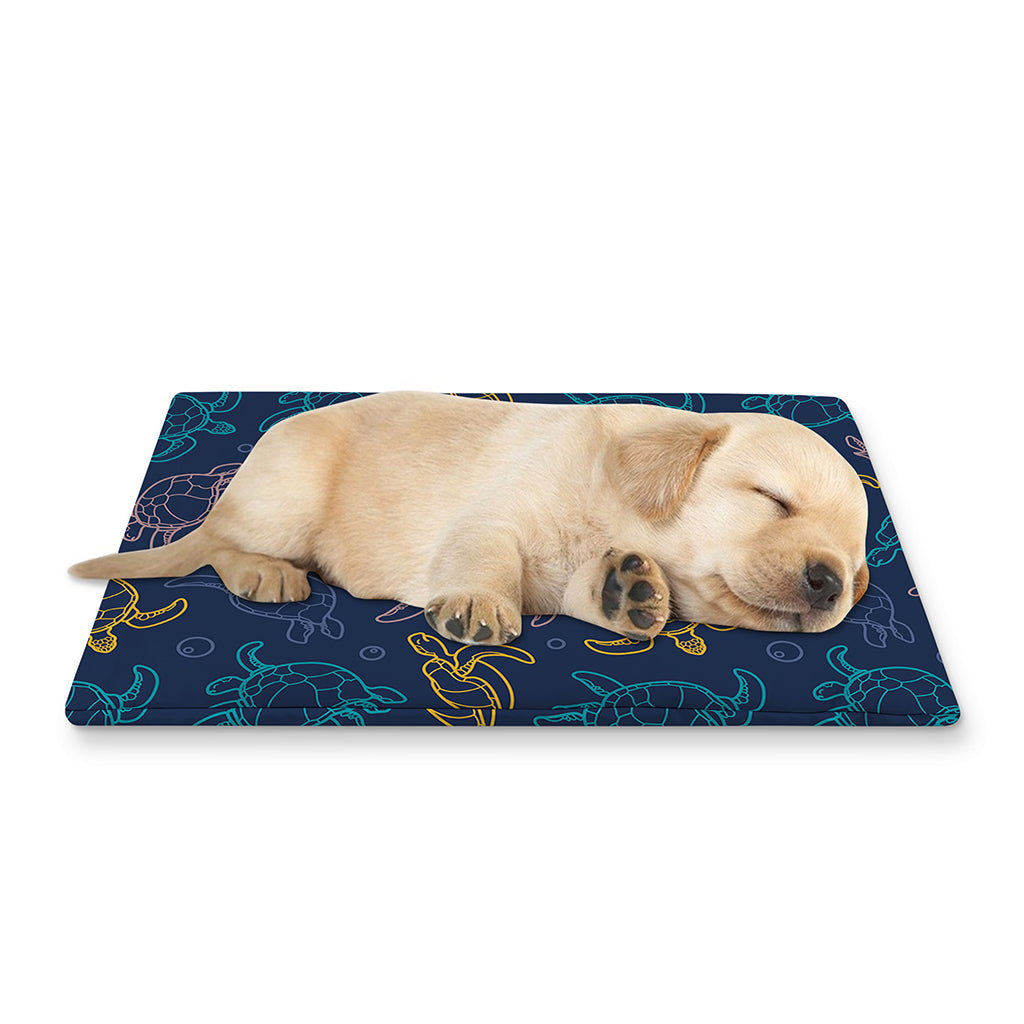 Cute Sea Turtle Pattern Print Pet Cooling Mat Cover