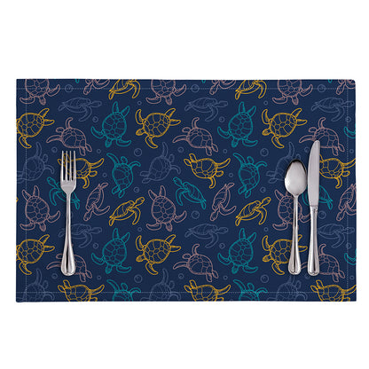 Cute Sea Turtle Pattern Print Placemat