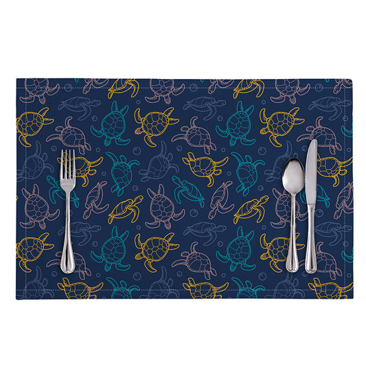 Cute Sea Turtle Pattern Print Placemat