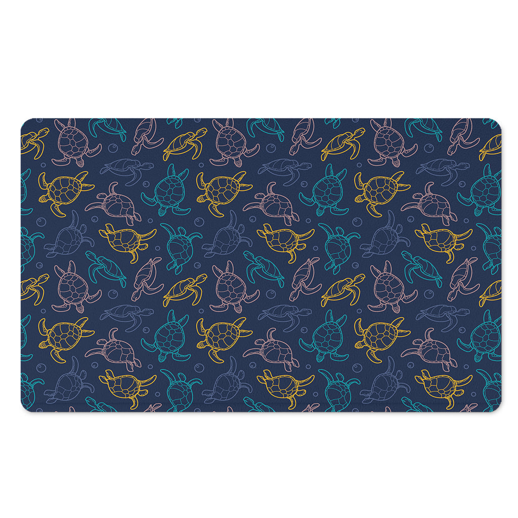 Cute Sea Turtle Pattern Print Polyester Doormat