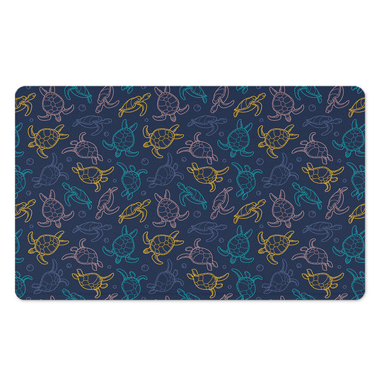 Cute Sea Turtle Pattern Print Polyester Doormat