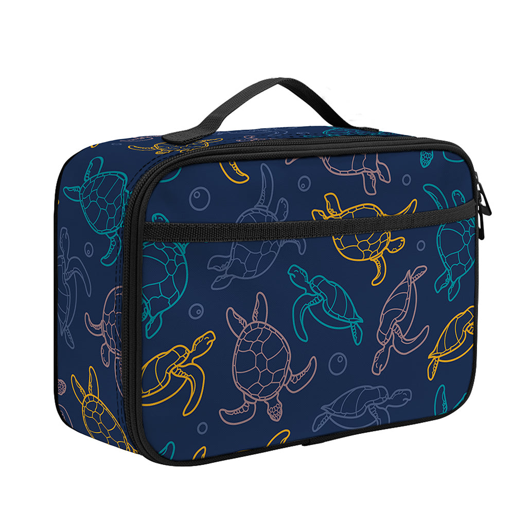 Cute Sea Turtle Pattern Print Portable Lunch Bag