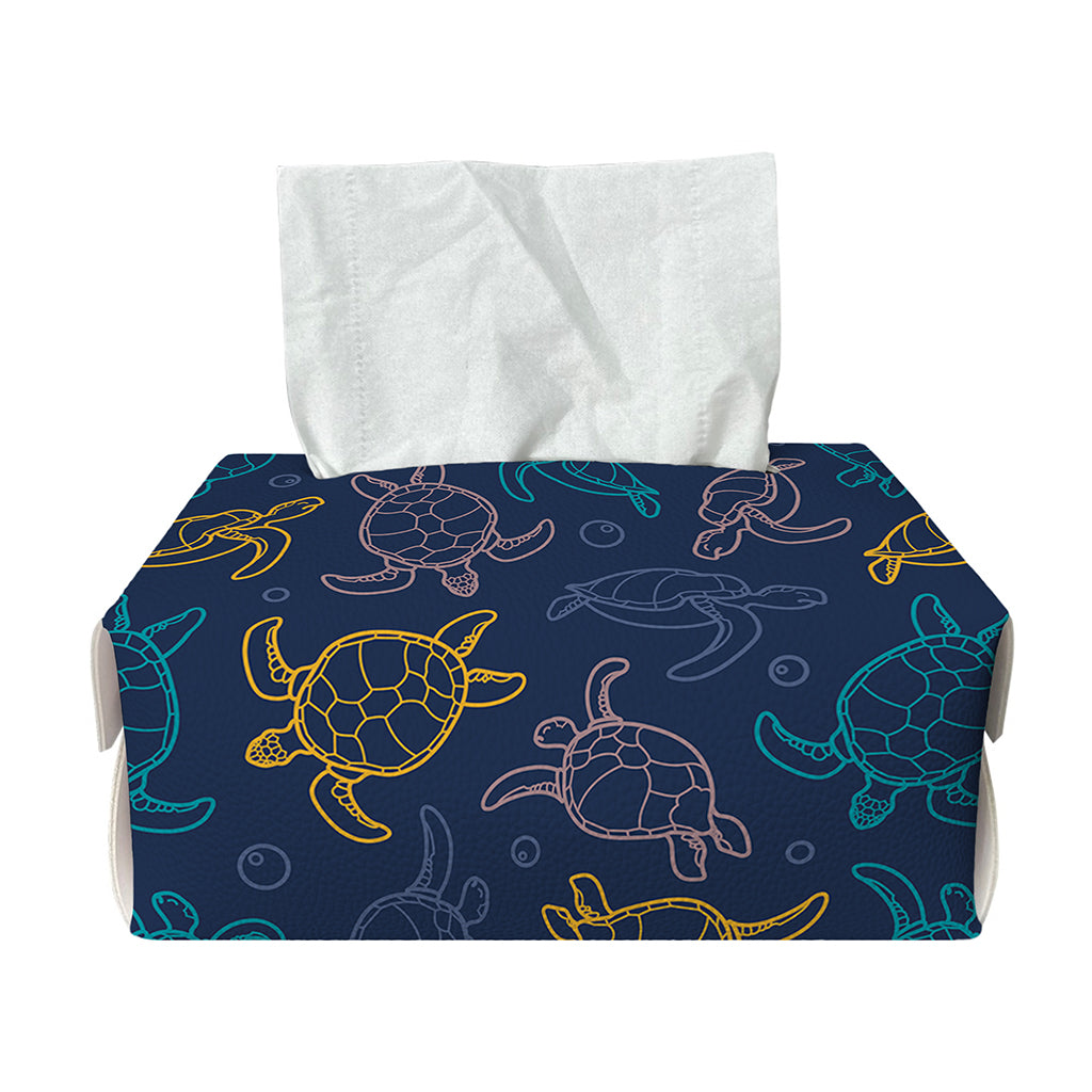 Cute Sea Turtle Pattern Print Rectangle Tissue Box Cover