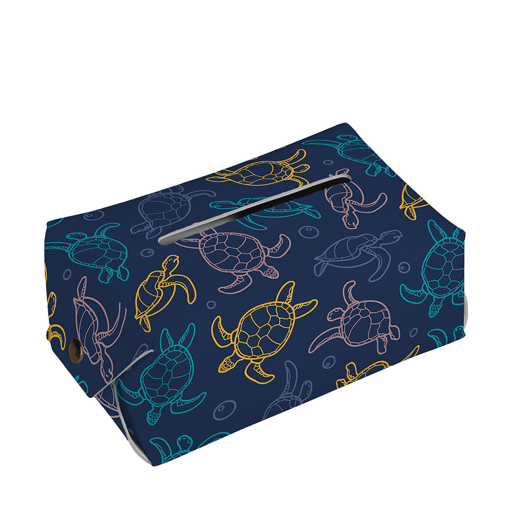 Cute Sea Turtle Pattern Print Rectangle Tissue Box Cover