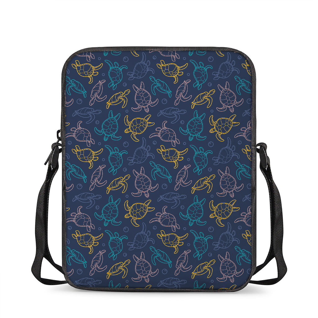 Cute Sea Turtle Pattern Print Rectangular Crossbody Bag
