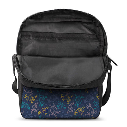 Cute Sea Turtle Pattern Print Rectangular Crossbody Bag