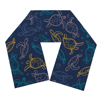 Cute Sea Turtle Pattern Print Scarf