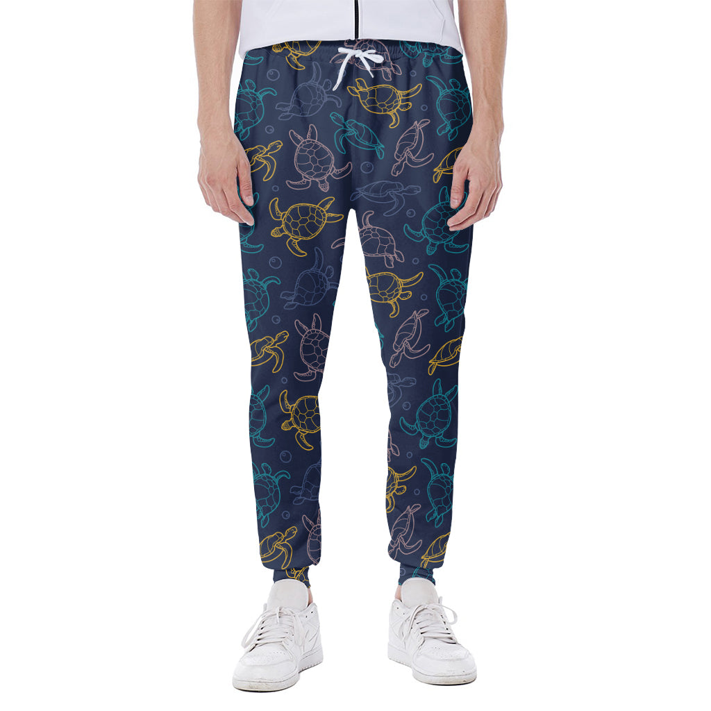 Cute Sea Turtle Pattern Print Scuba Joggers