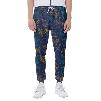 Cute Sea Turtle Pattern Print Scuba Joggers