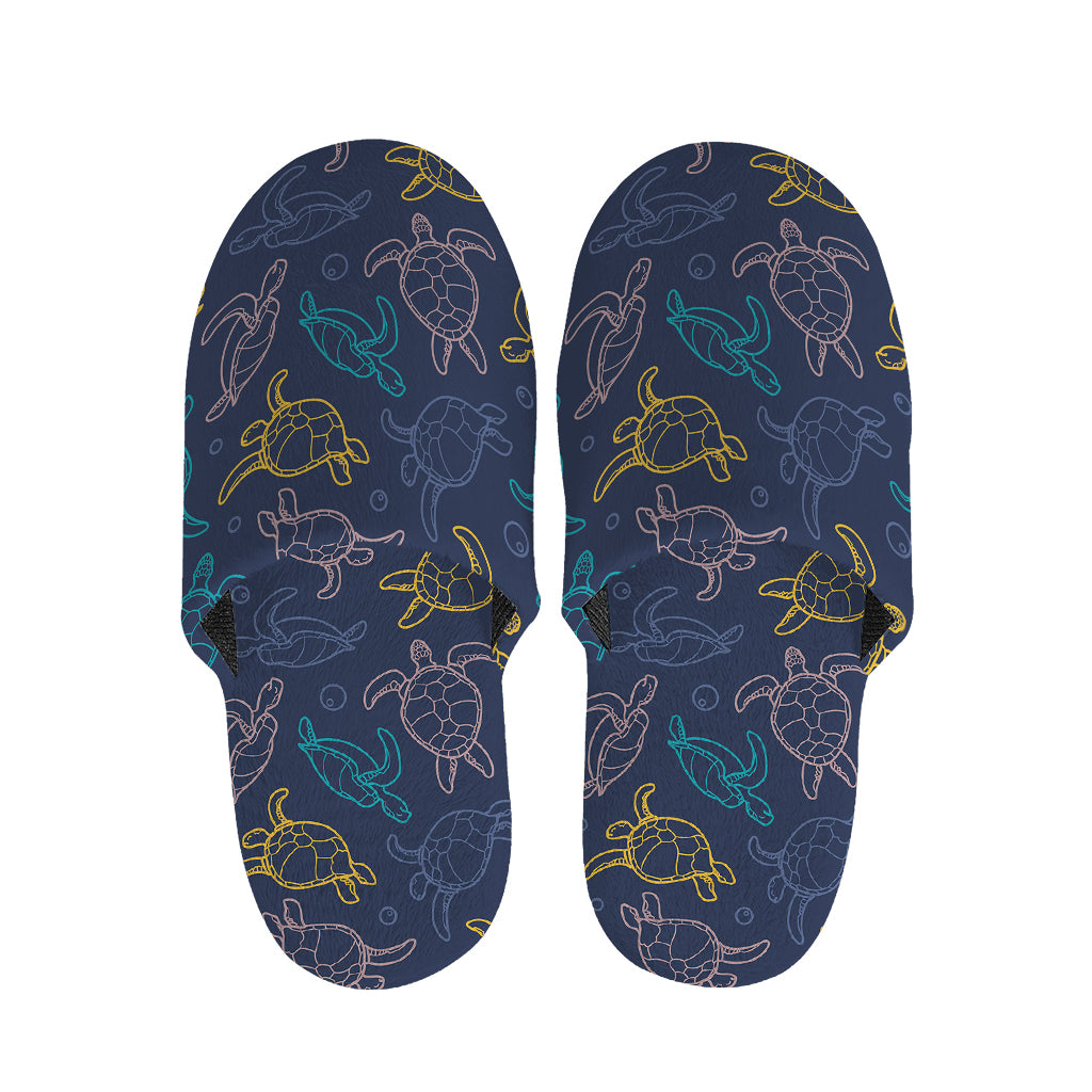 Cute Sea Turtle Pattern Print Slippers