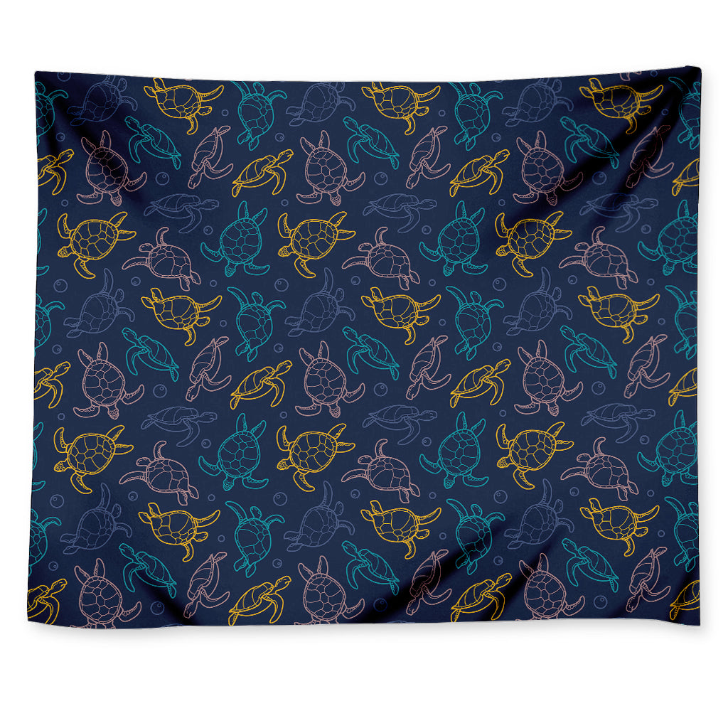 Cute Sea Turtle Pattern Print Tapestry